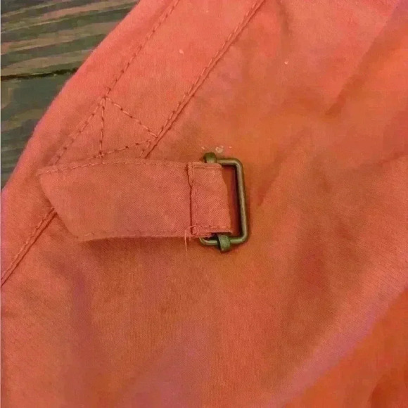 CAbi Cropped MOTO Zip JACKET Womens L Coat Peach Melon Coral Sheen Nylon LARGE - Picture 5 of 6